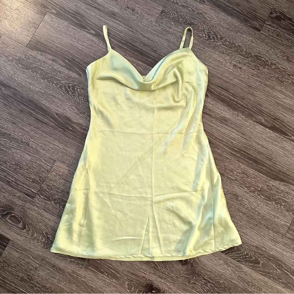 Holister key lime cowl neck dress
